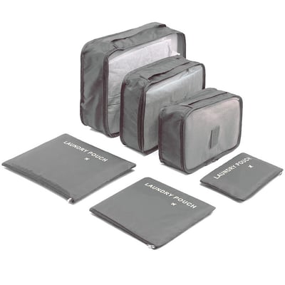 【UTA鴻嘉源】【現貨速發】六件組旅行收納袋｜防水牛津布 分類衣物整理袋｜行李箱收納包 居家旅行出差必備（多色可選）8