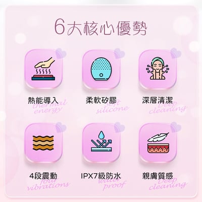 【UTA鴻嘉源】【2026旗艦款】WF5 四合一彩光洗臉機 | 12,000次高頻震動 42°C溫熱導入儀 | IPX7全機防水 磁吸化妝棉夾 潔顏美容儀2