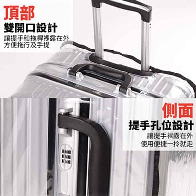 【UTA鴻嘉源】【現貨】行李箱防塵套｜加厚防水 PVC 材質｜透明保護套 托運防刮防髒 20-32吋多尺寸（左開口/右開口說明）9