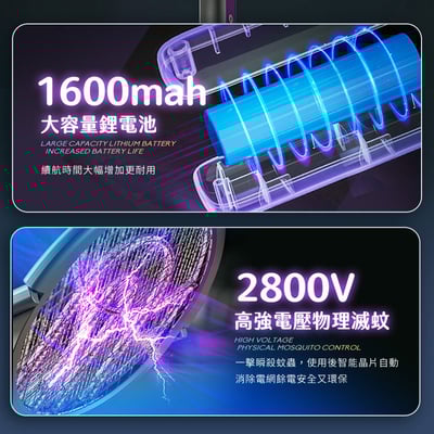 【UTA鴻嘉源】伸縮式旋轉翻拍物理電蚊拍滅蚊燈F18