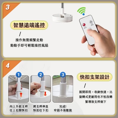 【UTA鴻嘉源】P98 超省電自動擺頭折疊無線靜音風扇｜12000mAh超長續航(漢堡風扇/附收納包/四檔風速/遠端遙控/手機支架/BSMI認證公司貨)12