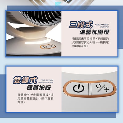 【UTA鴻嘉源】8吋空氣循環兩用風扇 S6｜桌面/壁掛/吊掛三合一｜130度自動擺頭｜內建香薰盒設計｜3段式氣氛夜燈｜4檔風速調整(含自然風)｜Type-C供電｜1秒快拆好清洗7