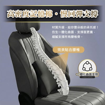 【NIRA】SPA級人體工學汽車腰靠頭枕CP89｜記憶棉支撐、透氣不悶熱｜長途開車護腰神器7