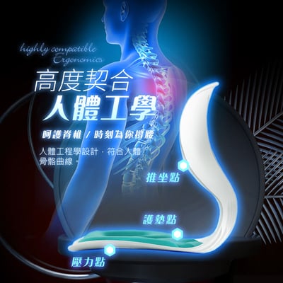 【UTA鴻嘉源】【久坐救星】人體工學 矯姿護腰坐墊 TZ6 護脊靠墊 辦公椅墊 支撐減壓 學生/上班族 適用 (支撐腰部/改善坐姿/透氣舒適)5