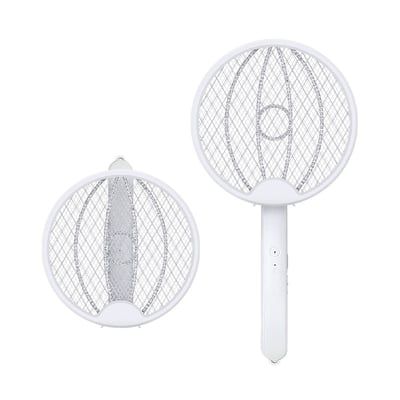 【UTA鴻嘉源】【180°旋轉變形】3合1折疊電蚊拍F2 捕蚊燈 壁掛/立放/手持 2800V強勁電壓 Type-C充電 皮革握把 安全雙開關 物理滅蚊10