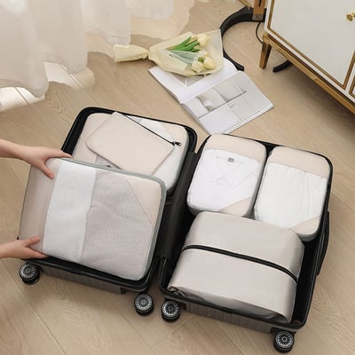 【UTA鴻嘉源】【升級款】旅行壓縮收納袋組 BA6｜徒手壓縮 節省60%空間｜防水防潮 行李箱衣物分類包（多色/多尺寸可選）12