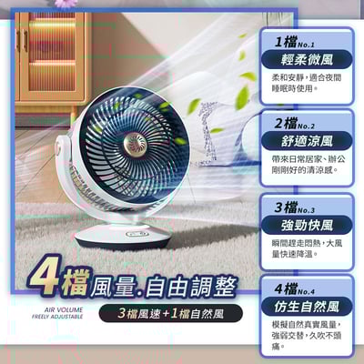 【UTA鴻嘉源】8吋空氣循環兩用風扇 S6｜桌面/壁掛/吊掛三合一｜130度自動擺頭｜內建香薰盒設計｜3段式氣氛夜燈｜4檔風速調整(含自然風)｜Type-C供電｜1秒快拆好清洗5