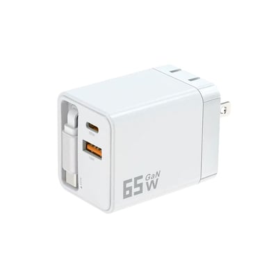【UTA鴻嘉源】頂規 65W GaN 全能快充 | 伸縮線充電器IC-13 Type-C 快充頭 | 萬次抽拉 摺疊插腳 適用筆電/手機/平板13