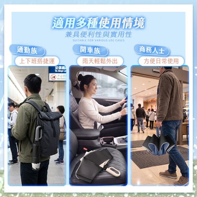 【UTA鴻嘉源】【1+1 車用＋居家/雙人組合】反向收傘全自動黑膠晴雨傘 106cm大傘面(10骨抗風/環扣握把/UPF50+防曬/車用不滴水/UV2) 共2支10