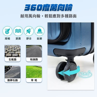 【HJY】前開式+1:9上掀防爆拉鍊可擴充旅行行李箱24吋 台灣公司貨保固保修5