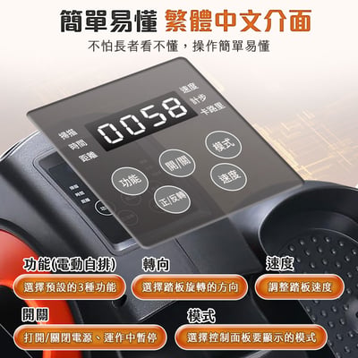 【UTA鴻嘉源】WD7 電動橢圓健身踏步機 | 居家被動康復+主動健身 (繁體介面/遙控操作)6