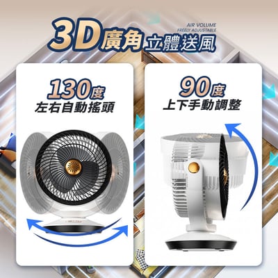 【UTA鴻嘉源】8吋空氣循環兩用風扇 S6｜桌面/壁掛/吊掛三合一｜130度自動擺頭｜內建香薰盒設計｜3段式氣氛夜燈｜4檔風速調整(含自然風)｜Type-C供電｜1秒快拆好清洗6