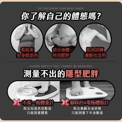 【UTA鴻嘉源】【2026旗艦款】八電極 智慧型體脂計 30項數據分析 精準測量 藍芽連接APP 體重計 體脂秤 減脂健身必備 (BF-1)5