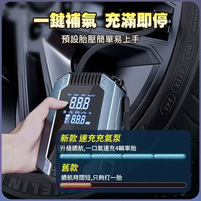 【UTA鴻嘉源】車用救車應急電源LED顯示複合打氣機AP229