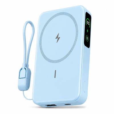 【UTA鴻嘉源】【AnOne】半固態防爆磁吸無線行動電源 10000mAh 20W快充 自帶線折疊支架數顯行動電源 ITC-250412