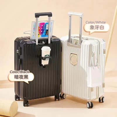 【UTA鴻嘉源】【現貨/保固】2026新款 20/26/32吋 多功能USB充電行李箱｜杯架設計+手機支架+側邊掛勾 ABS+PC抗壓耐摔 靜音萬向輪 學生小資首選 登機箱/托運箱15