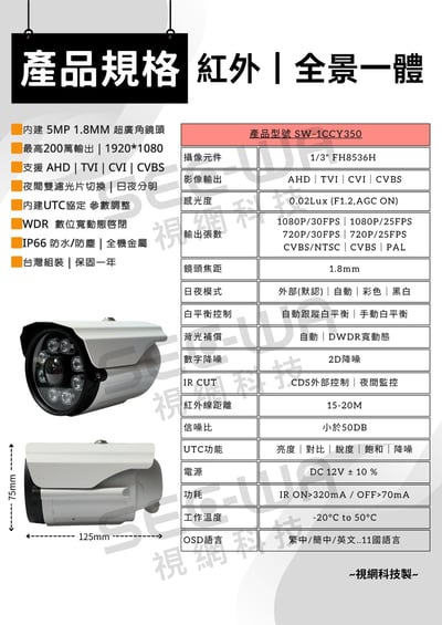200萬｜同軸｜紅外槍型全景2