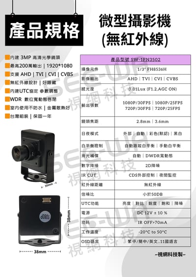 200萬｜同軸｜微型2
