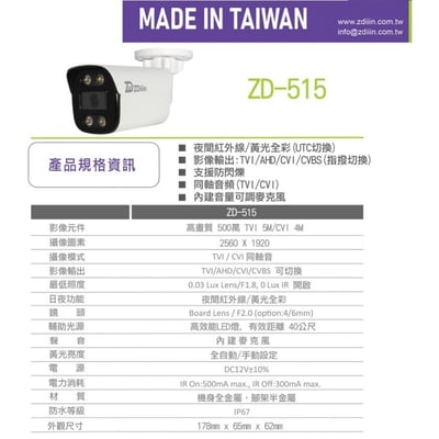500萬｜雙光源｜台灣ZDIIIN2