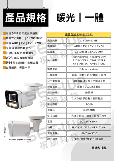 200萬｜同軸｜暖光一體2