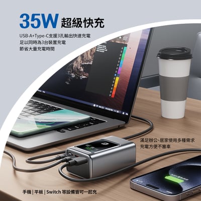 [MCK] 台灣製造 10000mah 35W大功率顯示屏行動電源 MCK-NB35(大功率/大容量/快速充電)5