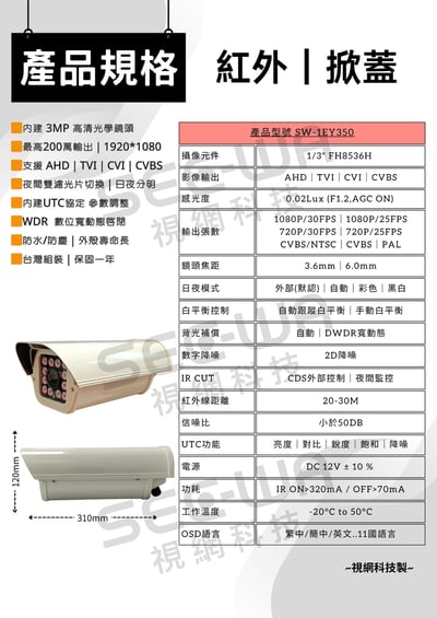 200萬｜同軸｜紅外大型掀蓋2