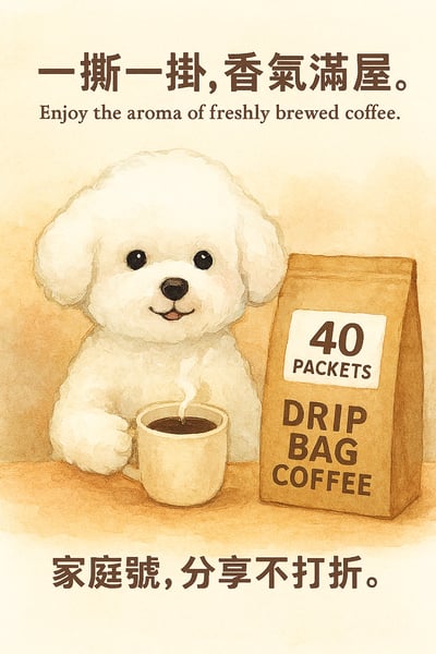 家庭號濾掛咖啡｜比熊嚴選精緻濾掛咖啡40入1