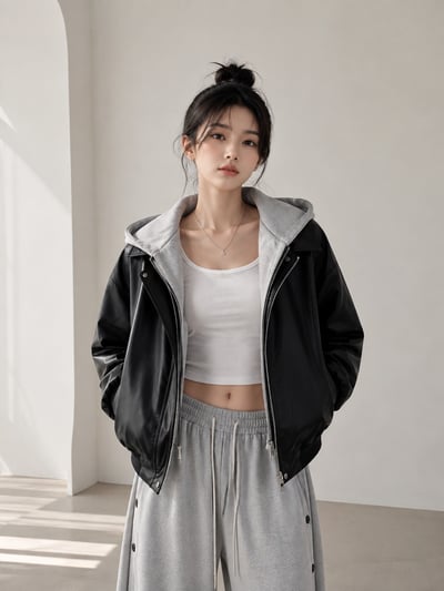 美式 · 街頭風夾兩件連帽皮外套3
