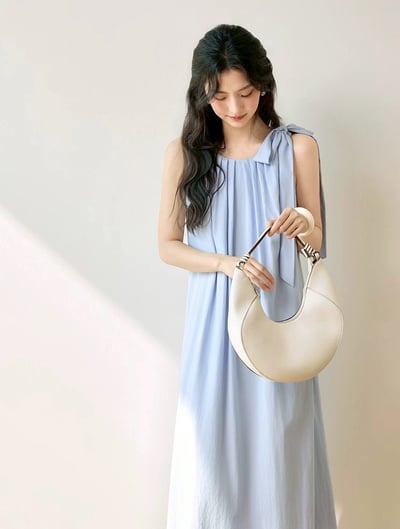 新款🩵韓系多巴胺掛脖連山本裙👗 （附飄帶）3