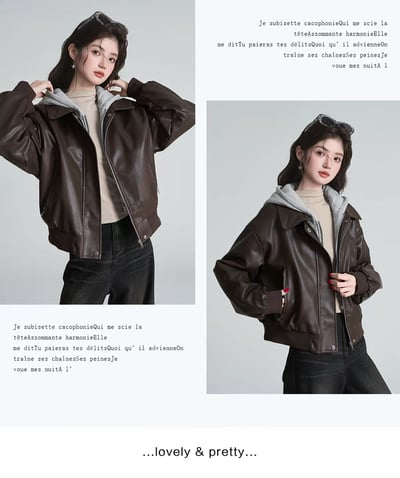 美式 · 街頭風夾兩件連帽皮外套6