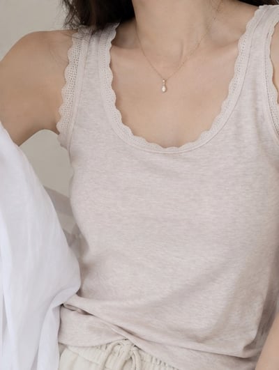 Soft Lace Tank | 柔霧帶罩杯蕾絲涼感背心4