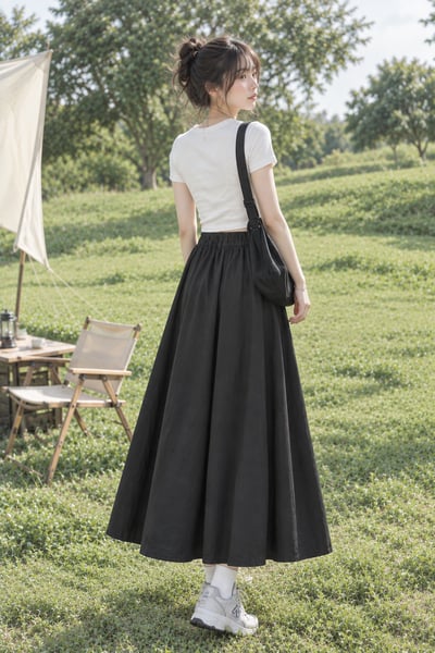 Sora Flow Skirt｜日系 · 輕盈立體口袋七分裙3