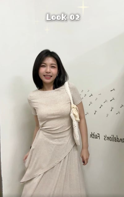 慵懶收腰渡假風兩件式套裝1