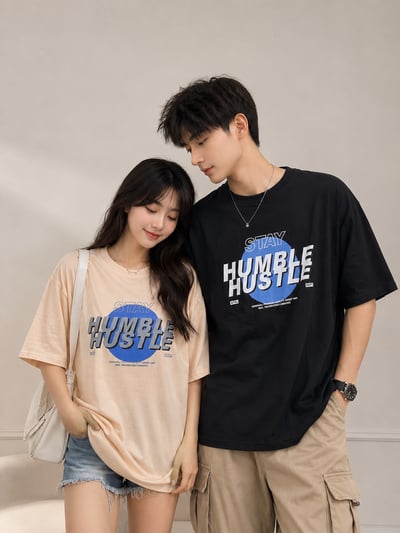 HUMBLE 藍調字母寬版TEE✨3