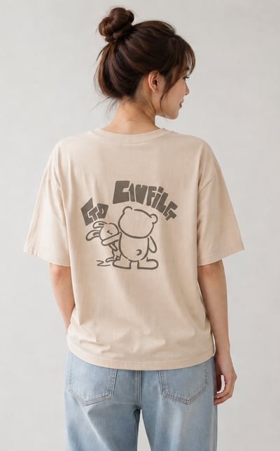 Evfile 塗鴉兔兔TEE 韓系情侶寬版上衣🐰4