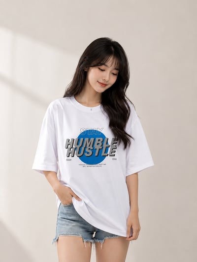 HUMBLE 藍調字母寬版TEE✨2
