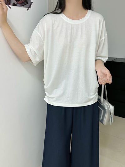 韓系鬆弛感後開岔上衣5