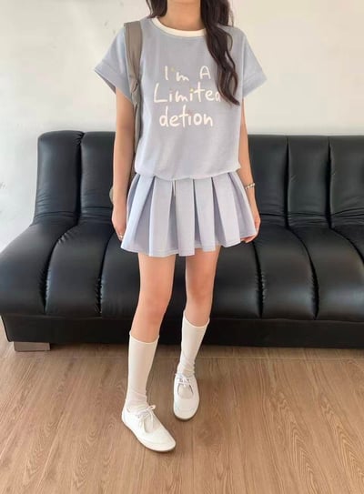 韓系撞色空氣棉套裝裙2