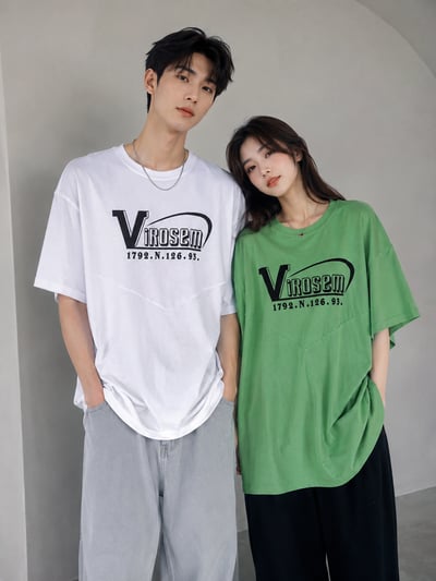 LICHIEH🤍自訂版 | 韓系潮系列over size上衣 情侶裝 男女裝2