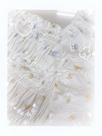 現貨 💐韓系小碎花方領上衣6