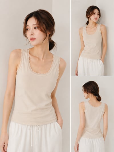 Soft Lace Tank | 柔霧帶罩杯蕾絲涼感背心7