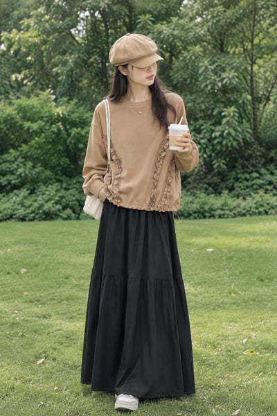 Ruffle Line Sweat｜日系 · 荷葉線條拼接上衣1