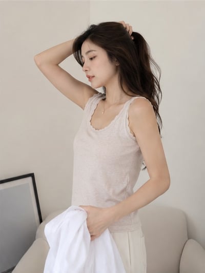 Soft Lace Tank | 柔霧帶罩杯蕾絲涼感背心3