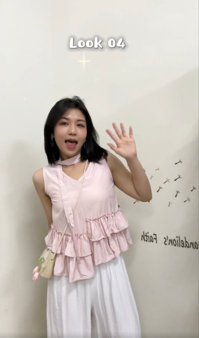 現貨 🍰韓系綁帶不對稱蛋糕下擺無袖上衣✨1