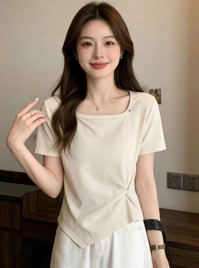 現貨 ✨韓系方領收腰造型TOP1