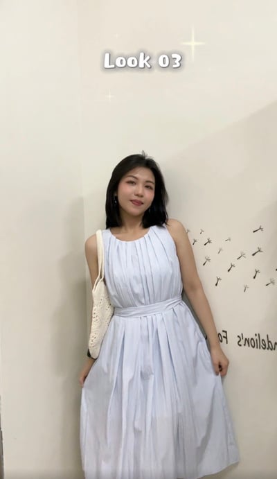新款🩵韓系多巴胺掛脖連山本裙👗 （附飄帶）1