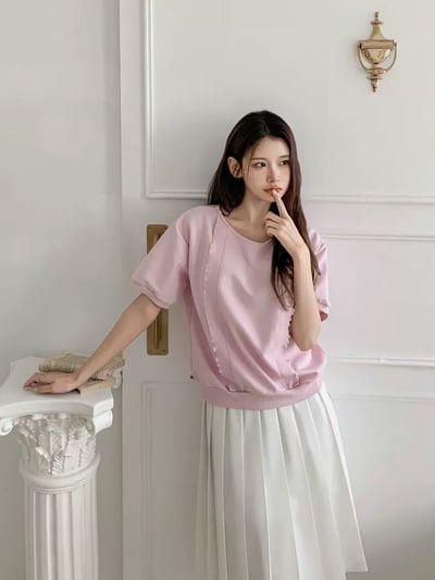 韓系時尚休閒款荷葉邊上衣2