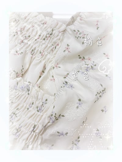 現貨 💐韓系小碎花方領上衣5
