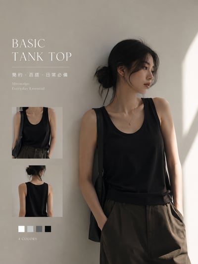 Lumière Cool Tank｜奧黛爾涼感帶罩杯素面背心1