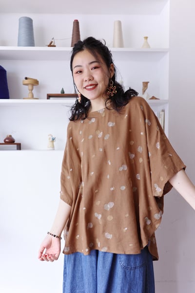 木漏日小織點刺繡鬆身上衣6